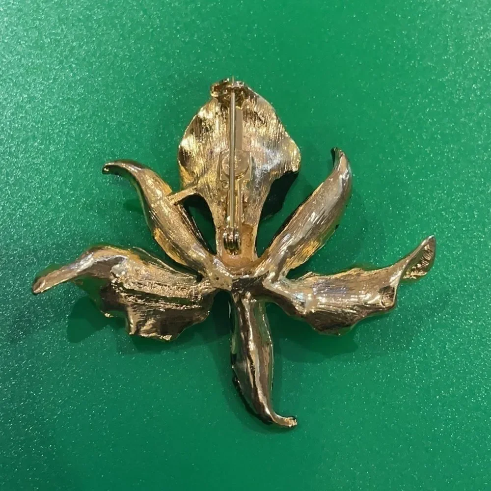 Vintage Signed Gerry’s Orchid Enamel Brooch/Pin
